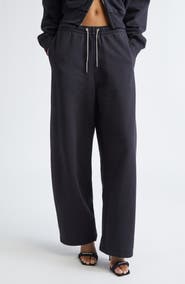 Alexander Wang Wide Leg Sweatpants with Rhinestone Drawstring