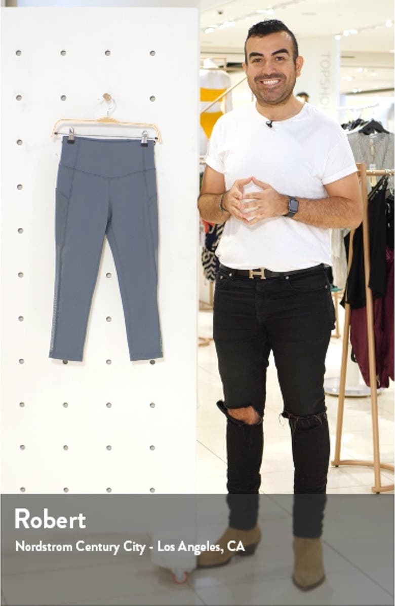 Mesh Side Pocket Crop Leggings, sales video thumbnail