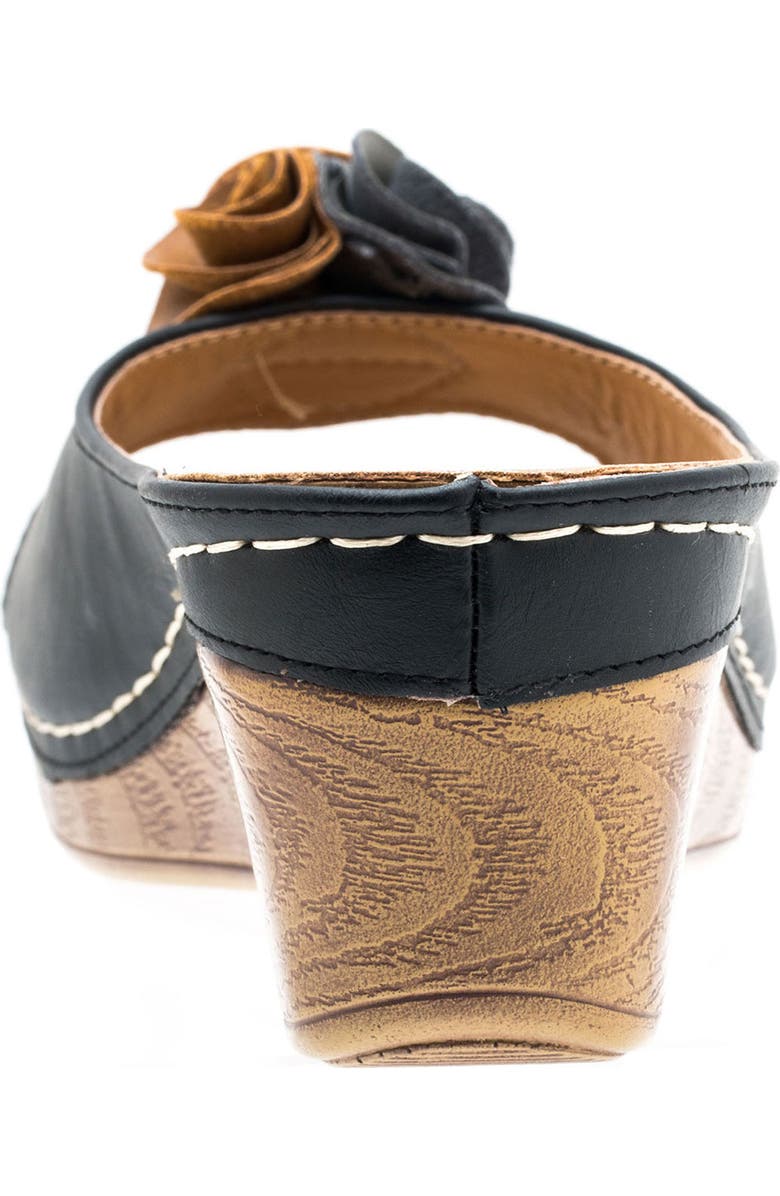 GOOD CHOICE NEW YORK Sydney Floral Platform Wedge Sandal, Alternate, color, Black