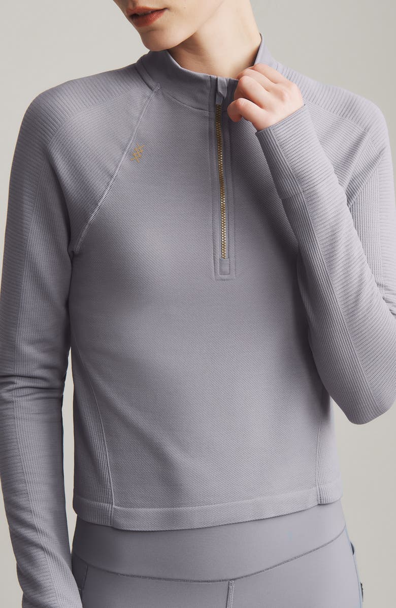 Rhone Breakaway Seamless Quarter Zip Pullover, Alternate, color, Grey Silver