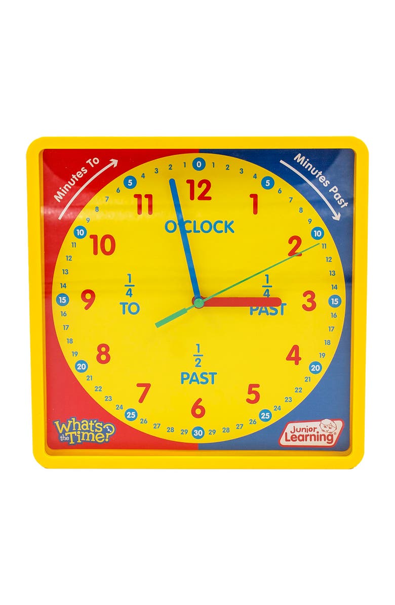 Junior Learning What's The Time Classroom Clock Educational Toy, Alternate, color, Multicolored