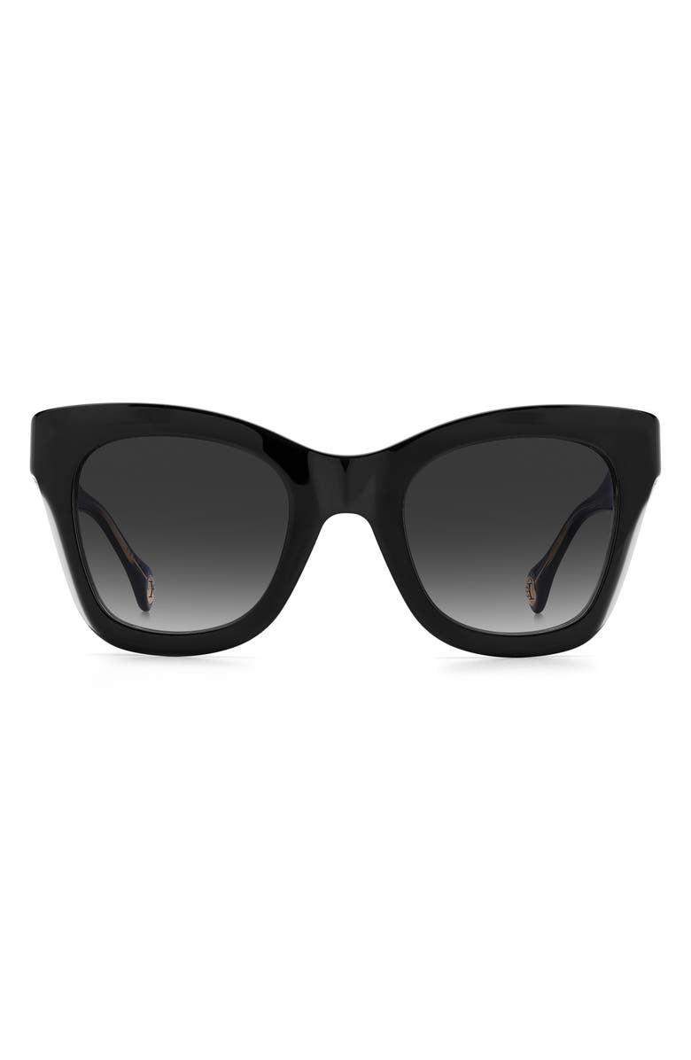 Carolina Herrera 50mm Cat Eye Sunglasses, Main, color, Black Grey