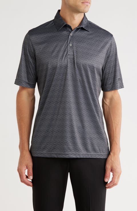 Fin Stripe Print Golf Polo