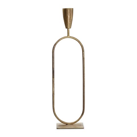 Small Gold Iron Trumpet Taper Candle Holder Everyday Decor