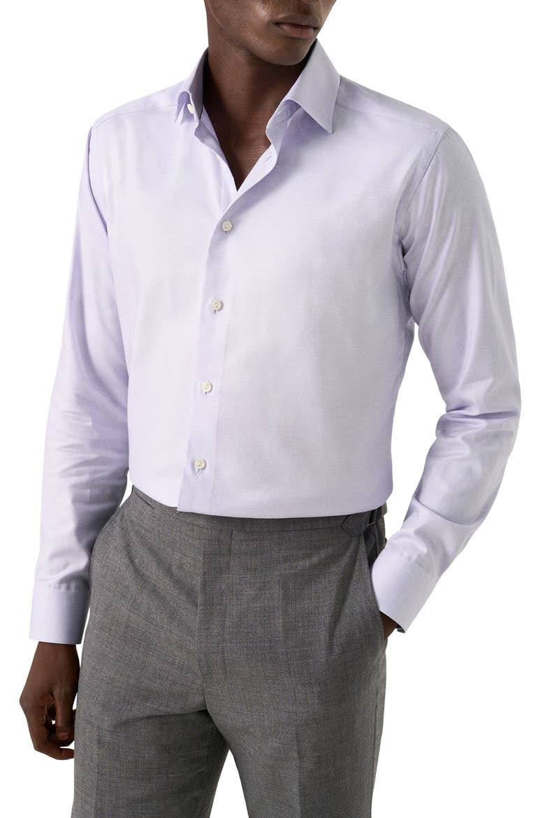 Slim Fit Twill Dress Shirt, Main, color, LIGHT PURPLE