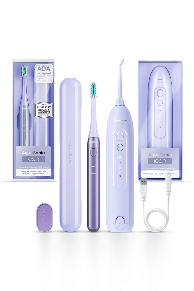 Icon Power Electric Toothbrush & Water Flosser Set, Main, color, LILAC