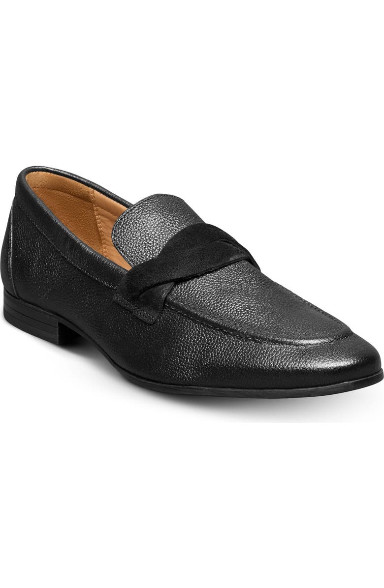 Allen Edmonds Lawrence Apron Toe Loafer, Main, color, Black