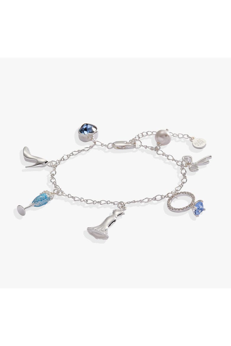 'Future Mrs.' Mother of Pearl Charm Bangle, Main, color, Silver