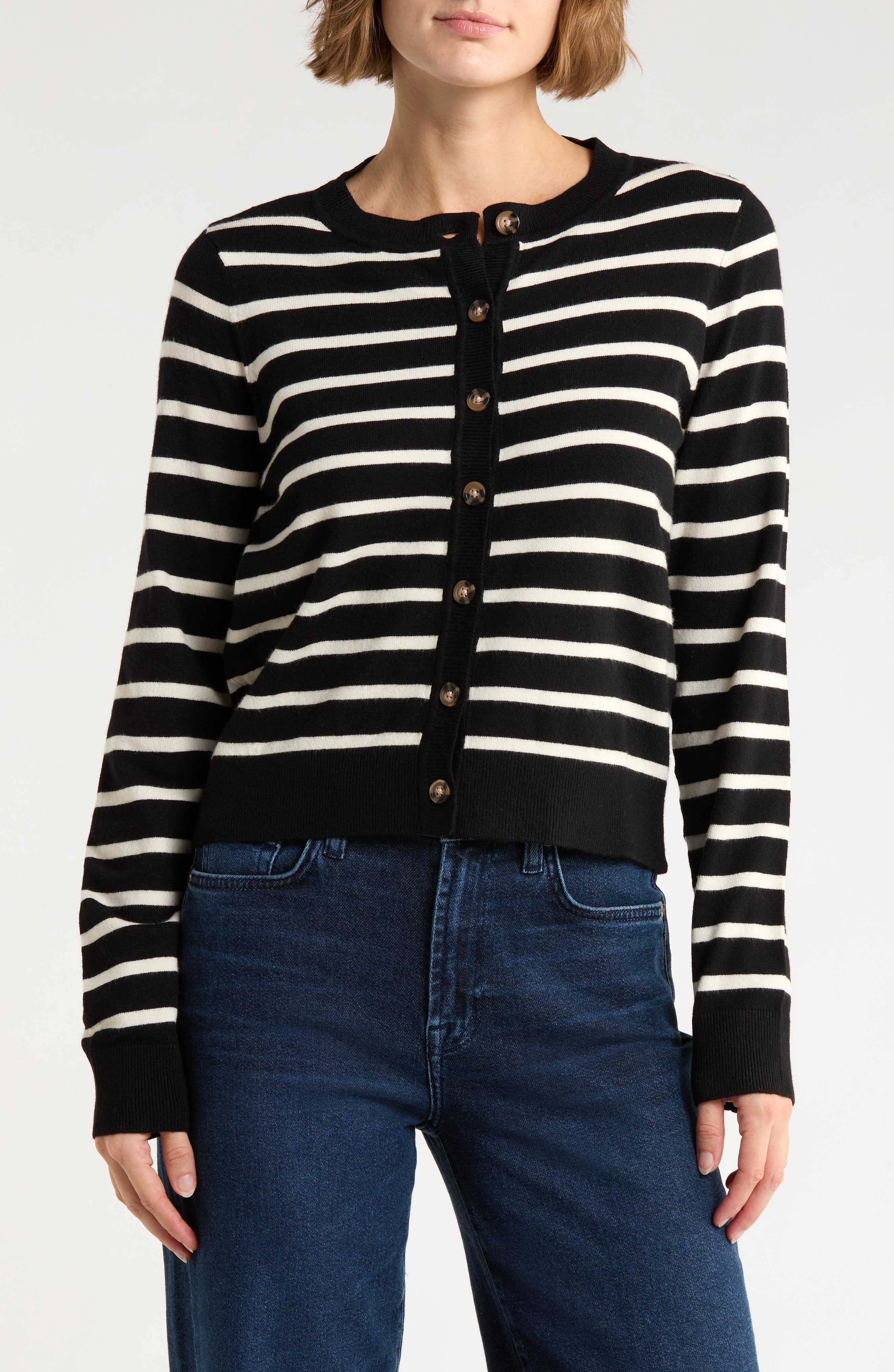 VERO MODA Saba Stripe Crop Cardigan