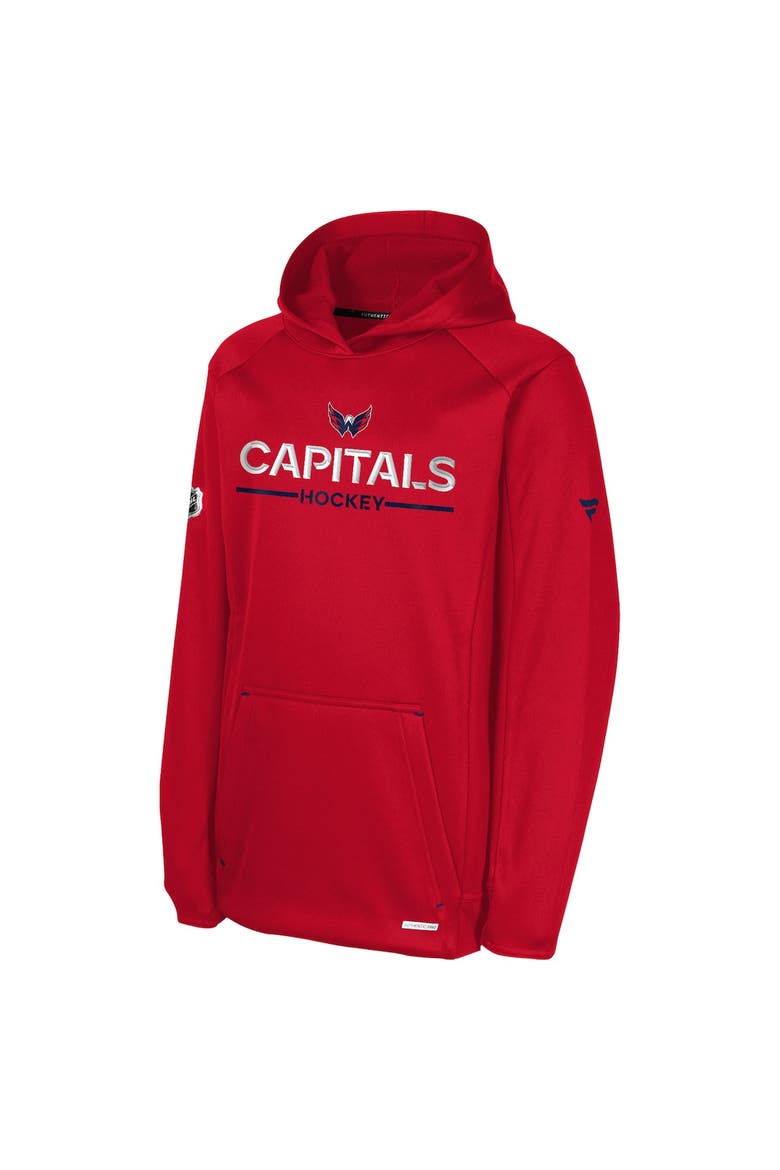 Youth Fanatics Red Washington Capitals Authentic Pro Rink Raglan Hoodie, Alternate, color, Red