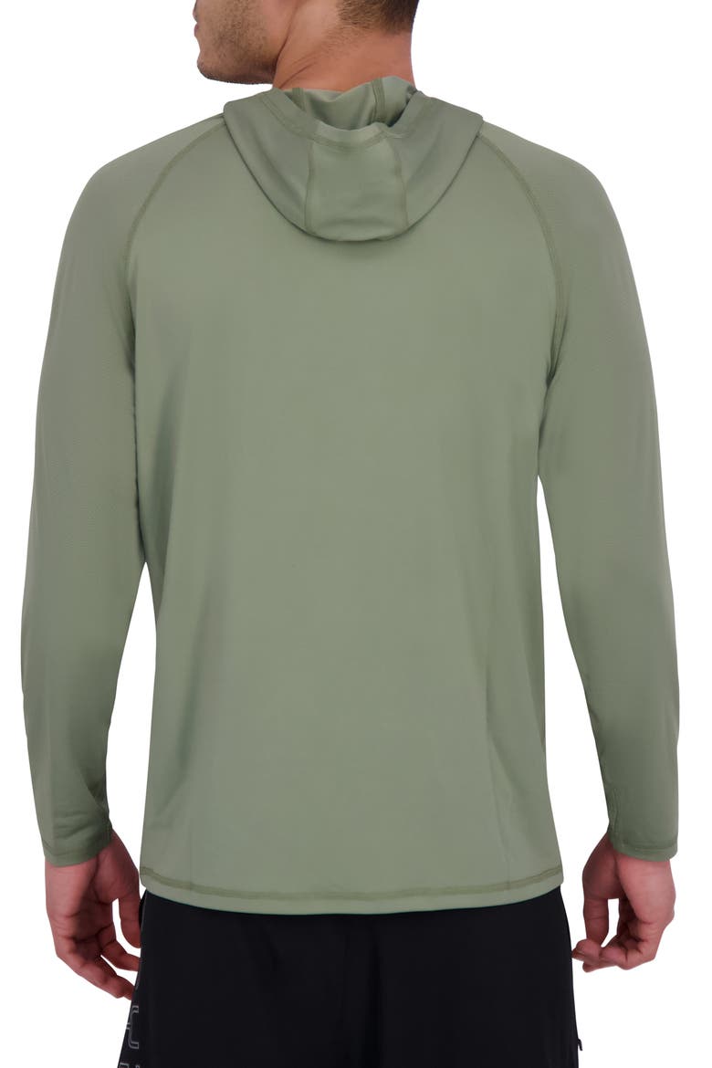 Raglan Sleeve Hooded UPF 50+ Rashguard, Alternate, color, SEA GREEN