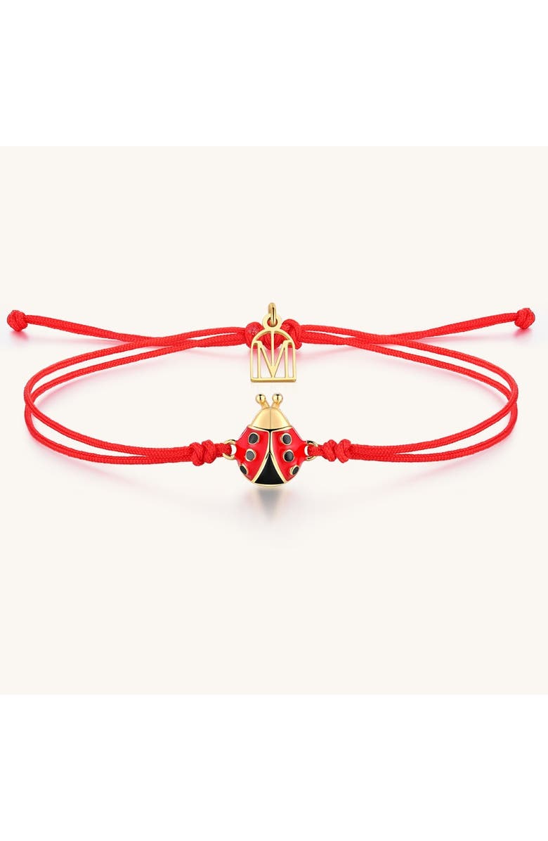 Mantra Ladybug - Thread of Blessings bracelet, Main, color, Yellow Gold