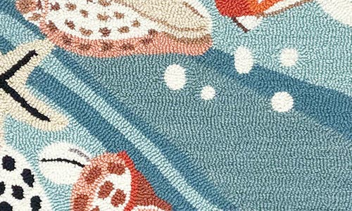R16 Home Sea Floor Looped Door Mat In Blue Multi