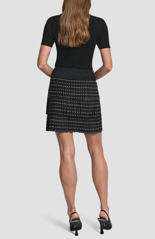 Dkny Stud Fringe Miniskirt In Gray