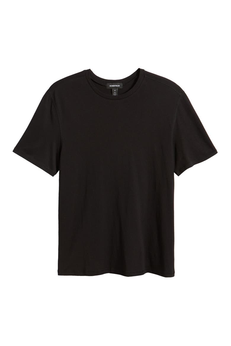 Cotton & Tencel® Modal Crewneck T-Shirt, Alternate, color, BLACK