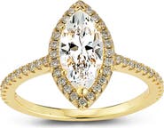 GLAZE JEWELRY Marquise Cut Moissanite Halo Ring