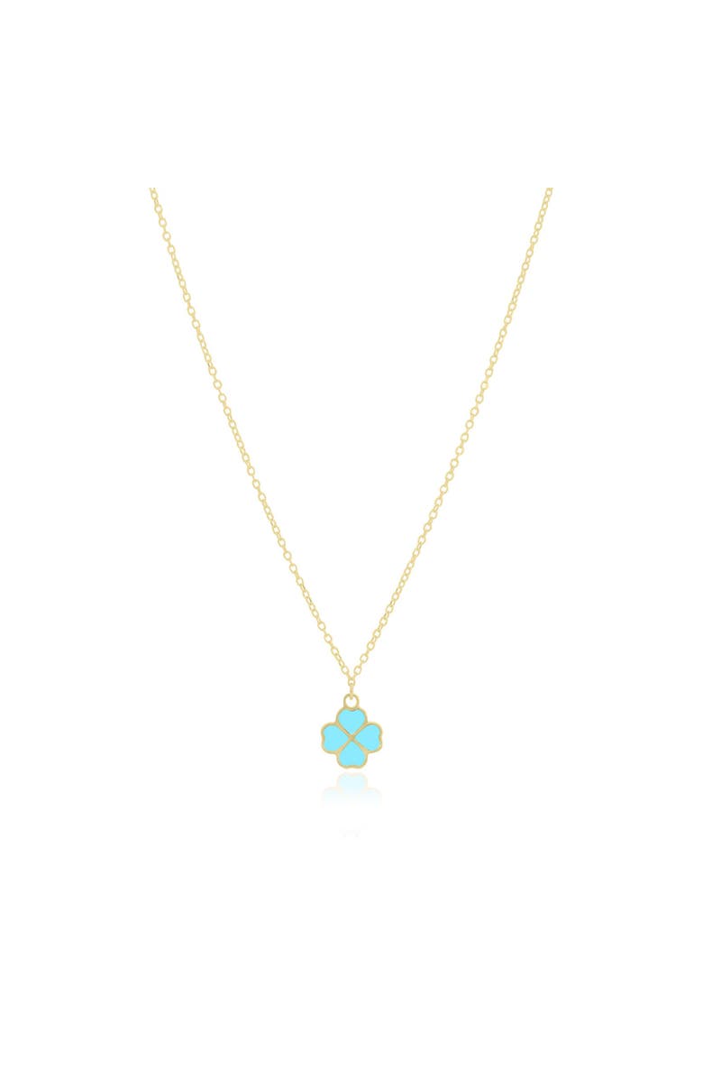 The Lovery Fine Jewelry Turquoise Lucky Clover Necklace, Main, color, Turquoise
