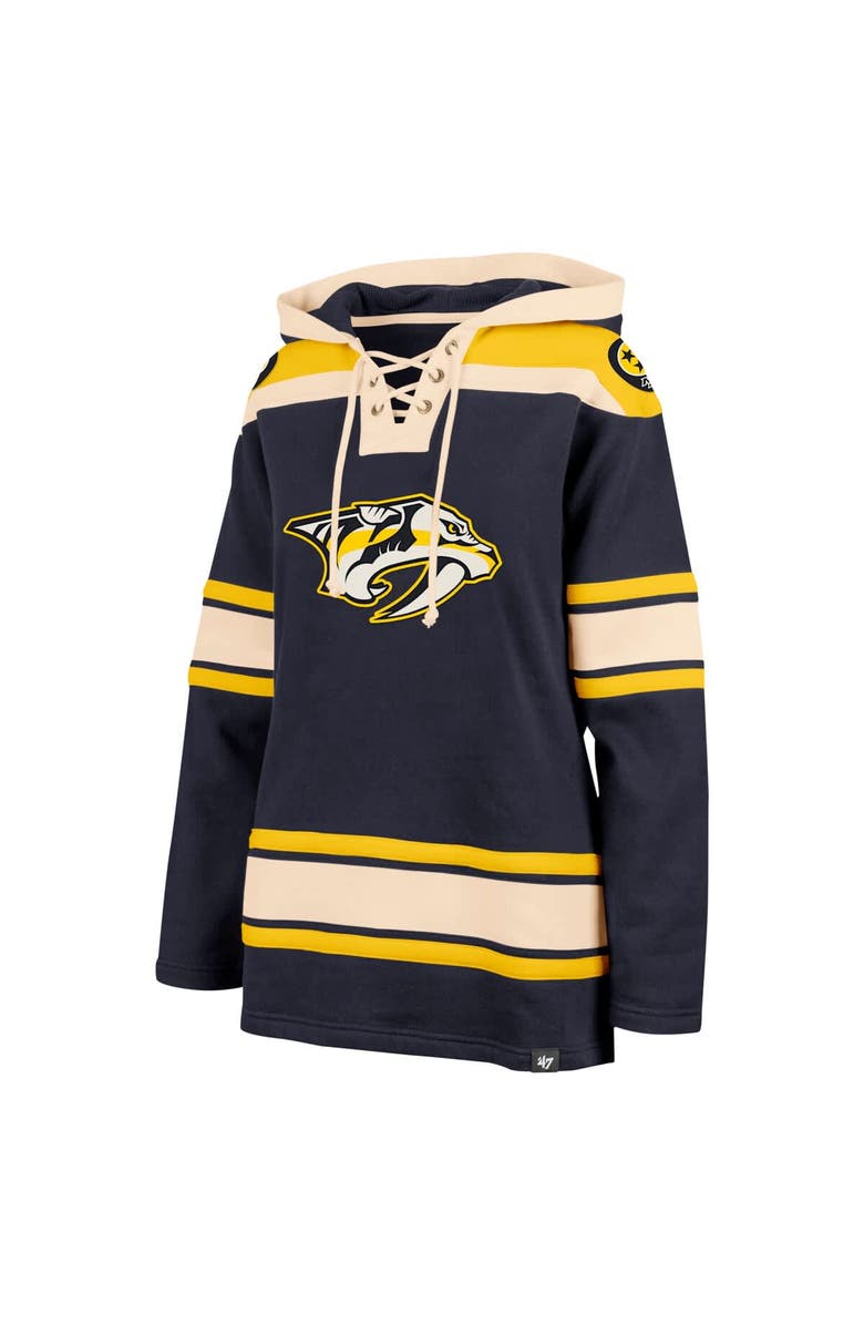 '47 Women's '47  Navy Nashville Predators Superior Lacer Pullover Hoodie, Alternate, color, Navy