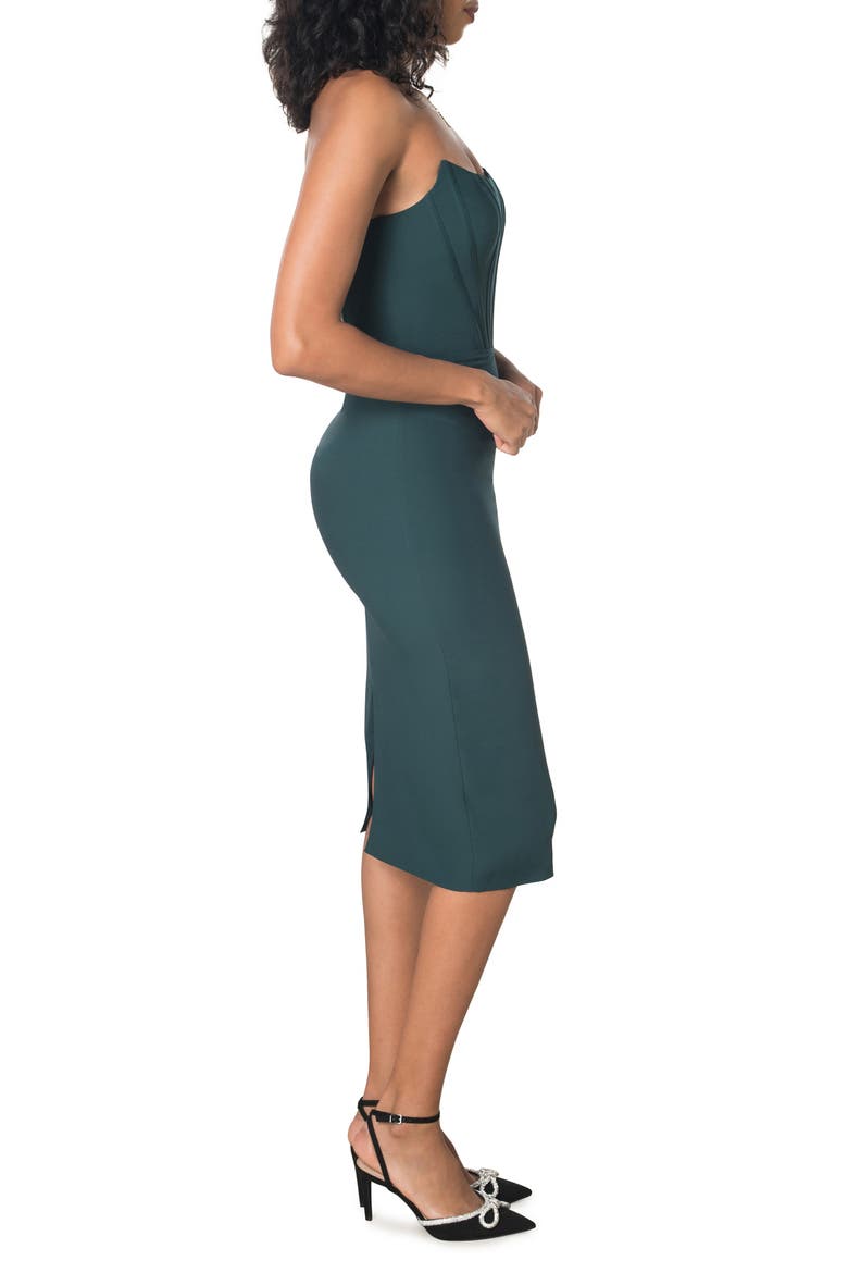 Cosette Strapless Corset Dress, Alternate, color, PINE
