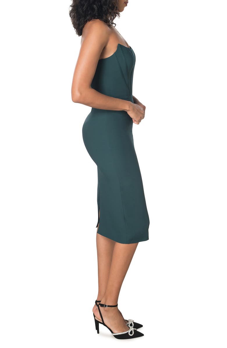 Dress the Population Cosette Strapless Corset Dress, Alternate, color, Pine
