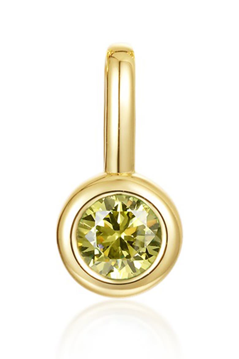 Bezel Birthstone Charm Pendant, Main, color, AUGUST - LIGHT GREEN