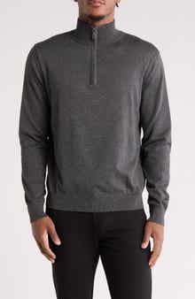 TOM BAINE Solid Quarter Zip Pullover
