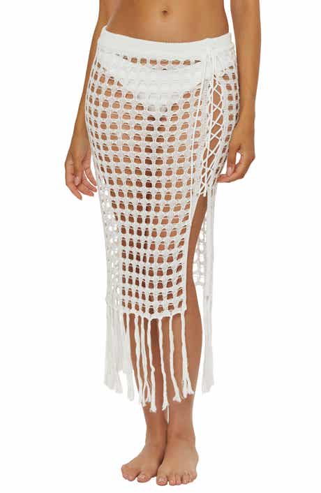 Becca Venica Open Knit Cover-Up Skirt