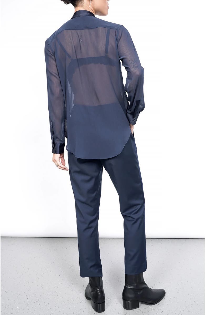 WILDFANG The Empower Sheer Long Sleeve Tuxedo Button Up, Alternate, color, 