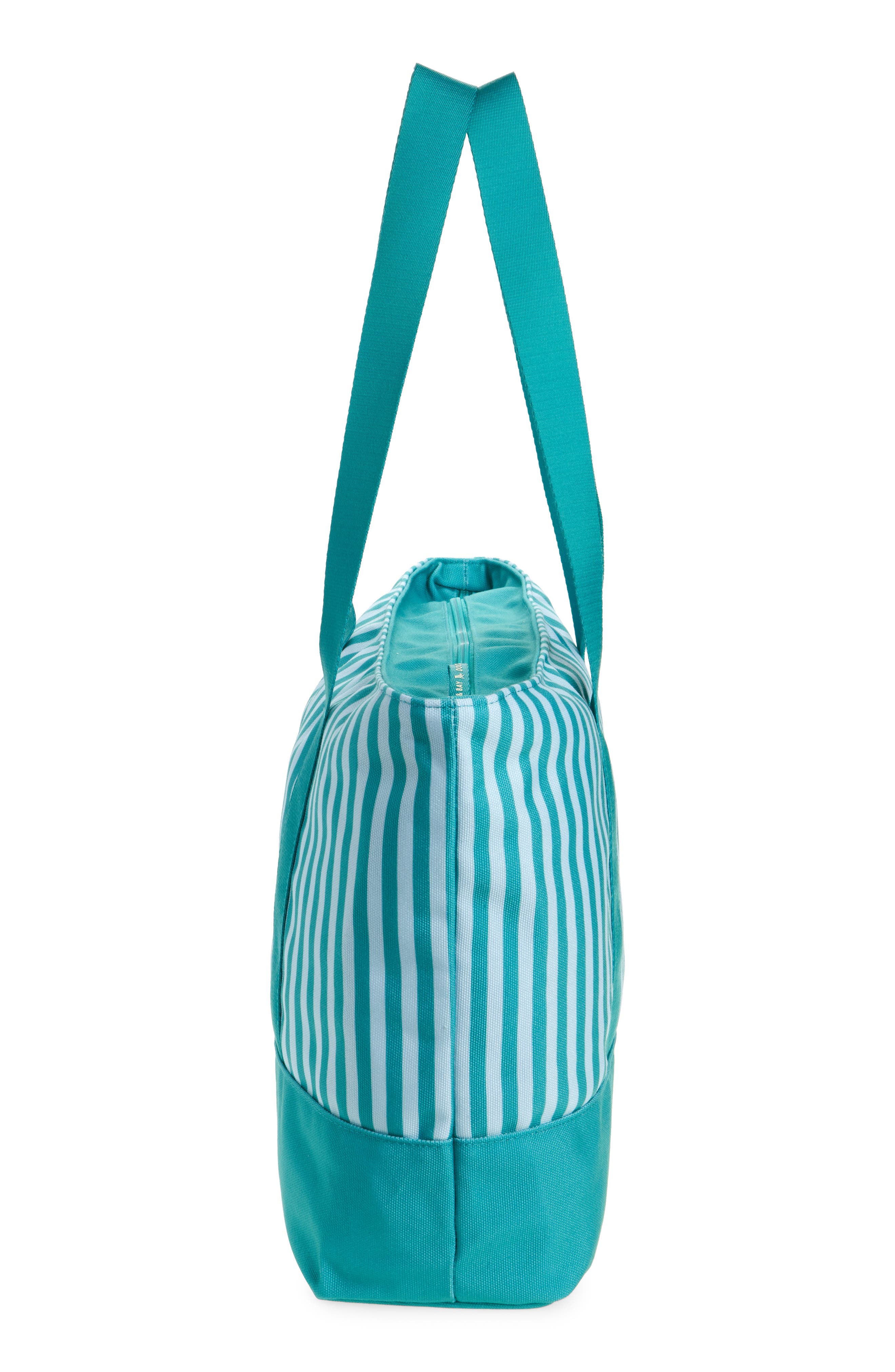 DOCK AND BAY Stripe Canvas Beach Bag, Alternate, color, Pastel Pier
