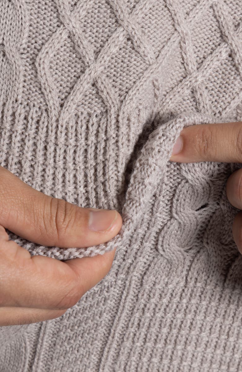 XRAY Mixed Knit Crewneck Pullover Sweater, Alternate, color, Sand