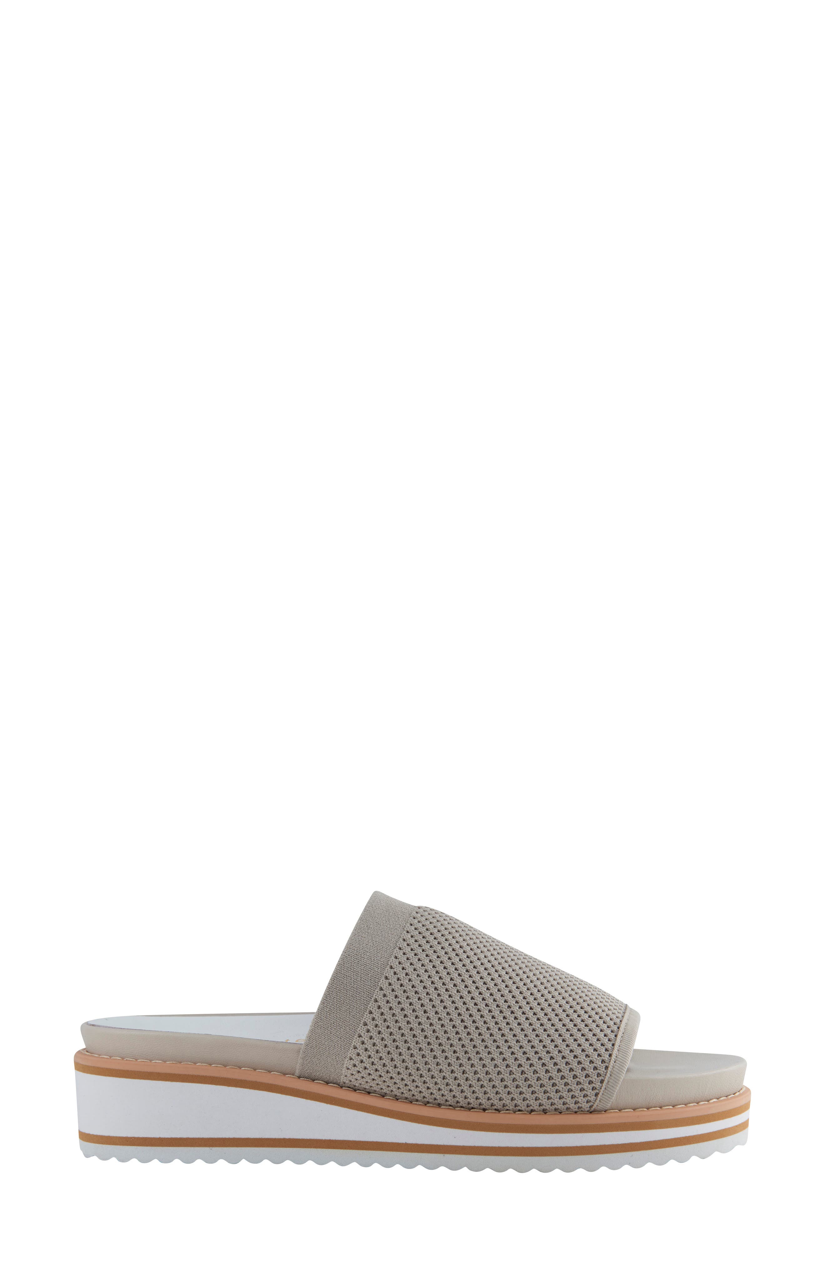 David Tate Aline Knit Wedge Slide Sandal, Alternate, color, Bone