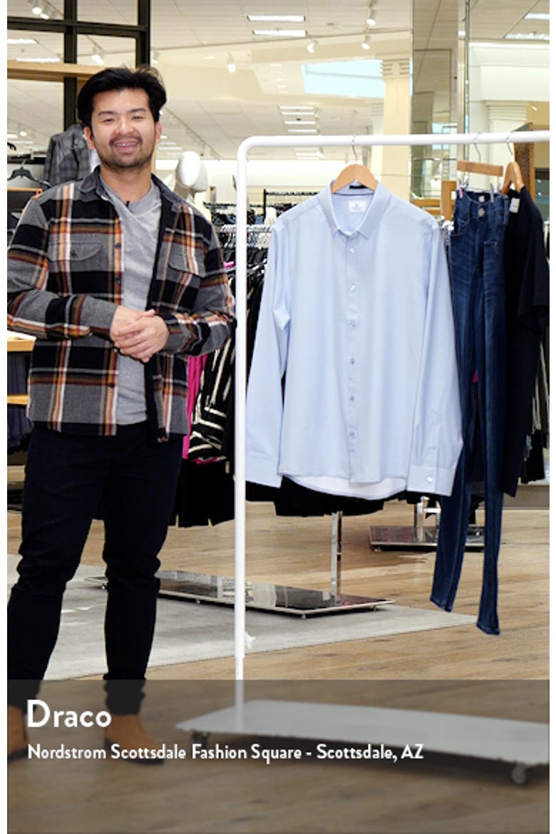 Niall Geometric Print Performance Button-Up Shirt video