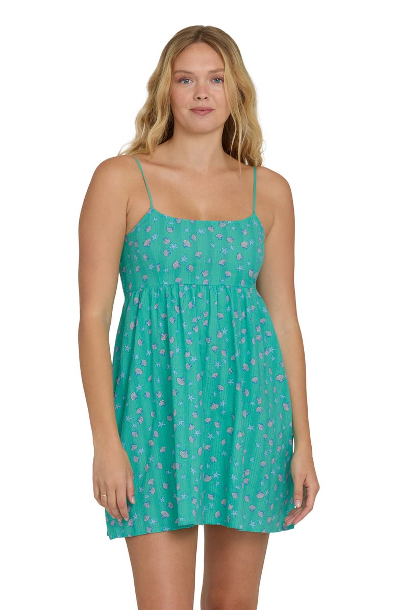 Billabong Island Heat Cover-Up Minidress, Alternate, color, Green Tropics