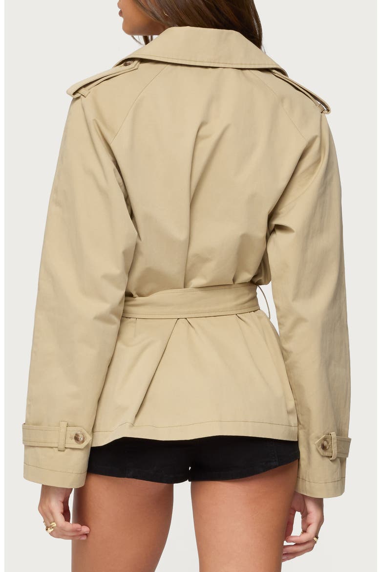Tobie Short Trench Coat, Alternate, color, BEIGE