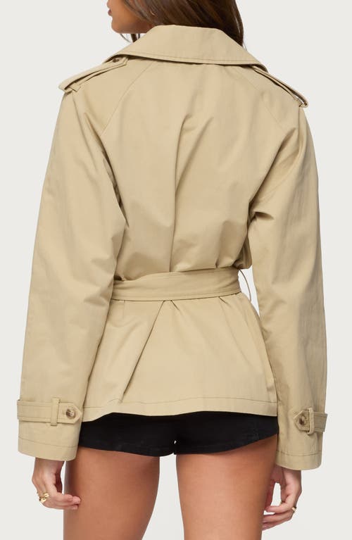 Edikted Tobie Short Trench Coat In Brown
