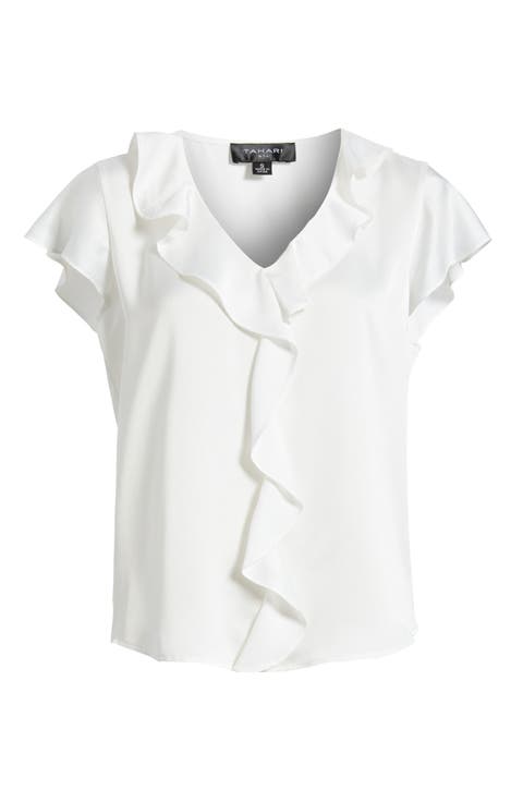 Ruffle Flutter Satin Top