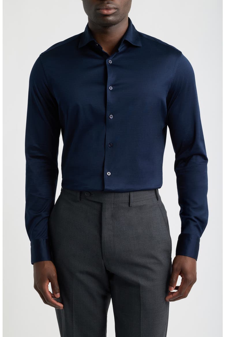 Regular Fit Cotton Jersey Shirt, Main, color, NAVY