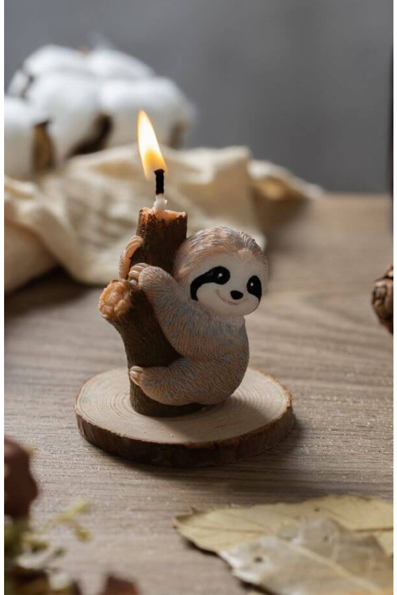 Sloth Candle, Alternate, color, Beige