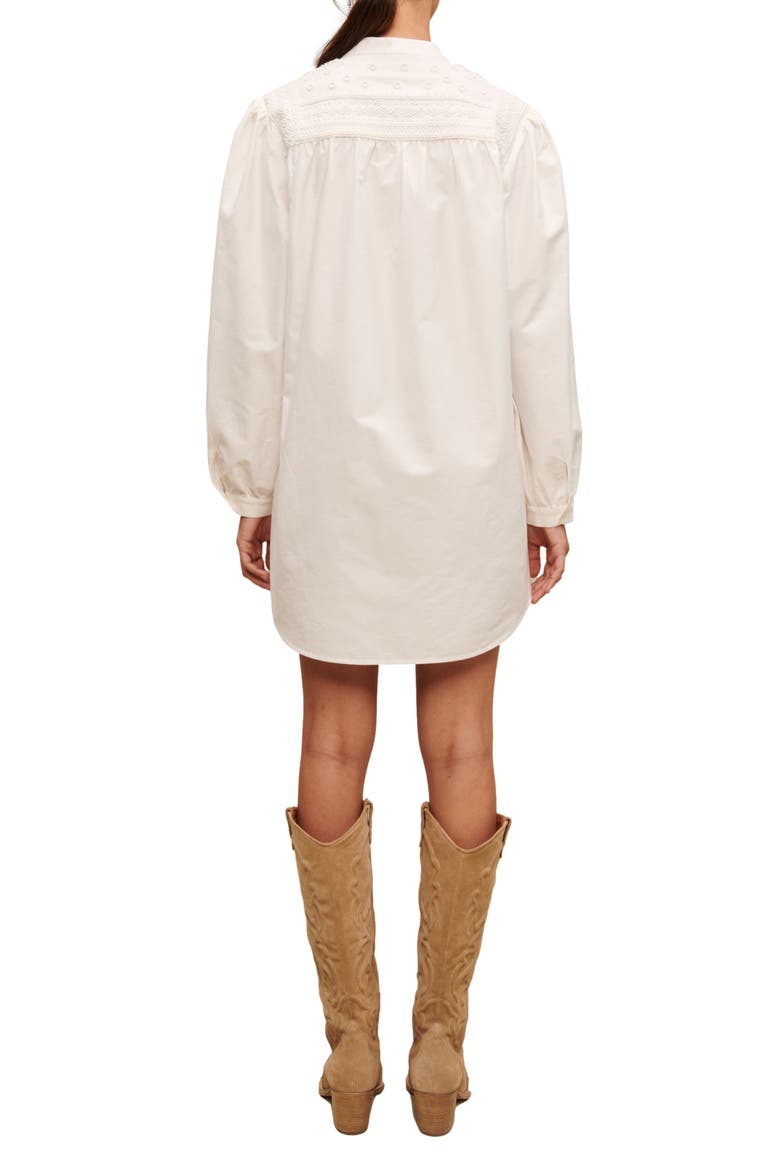 Rever Long Sleeve Shirtdress, Alternate, color, BLANC