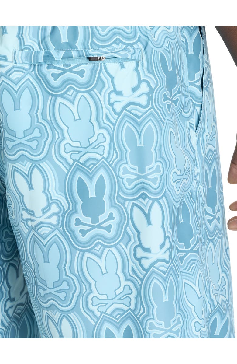 Psycho Bunny Big & Tall Chuck Swim Trunks, Alternate, color, Milky Blue