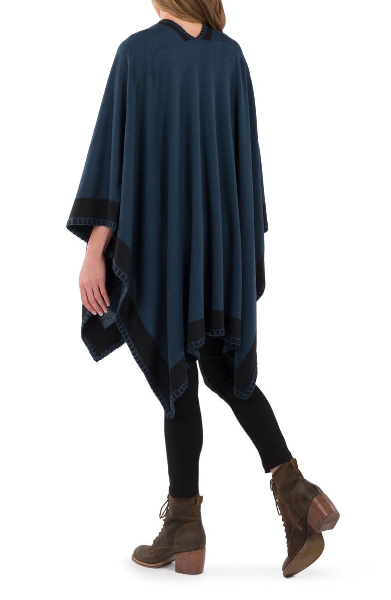 Patricia Nash Color Block Open Front Ruana, Alternate, color, Crblk