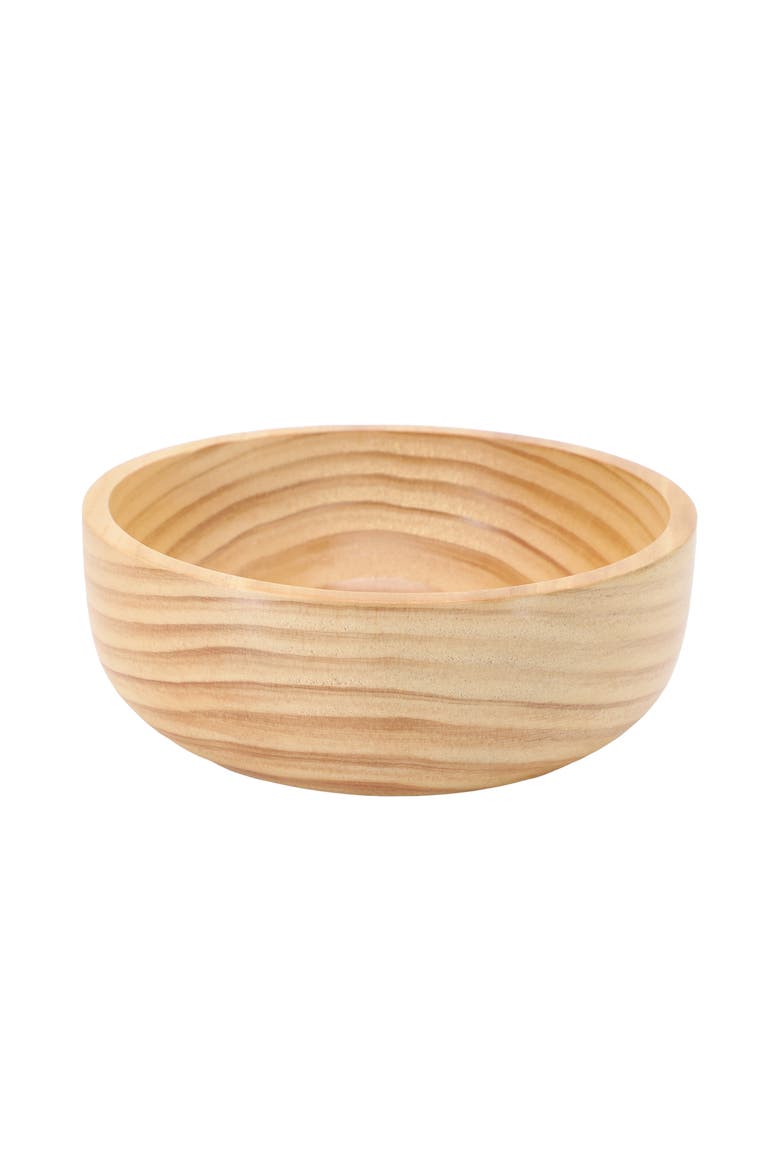 4 Piece 7 Inch Light Acacia Wood Serving Bowl, Alternate, color, Acacia