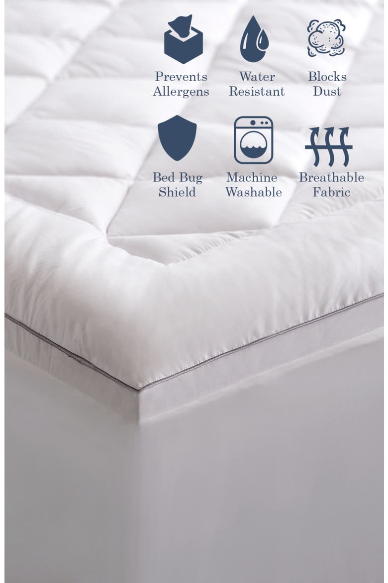 PureAssure Allergen Barrier Mattress Pad, Alternate, color, WHITE