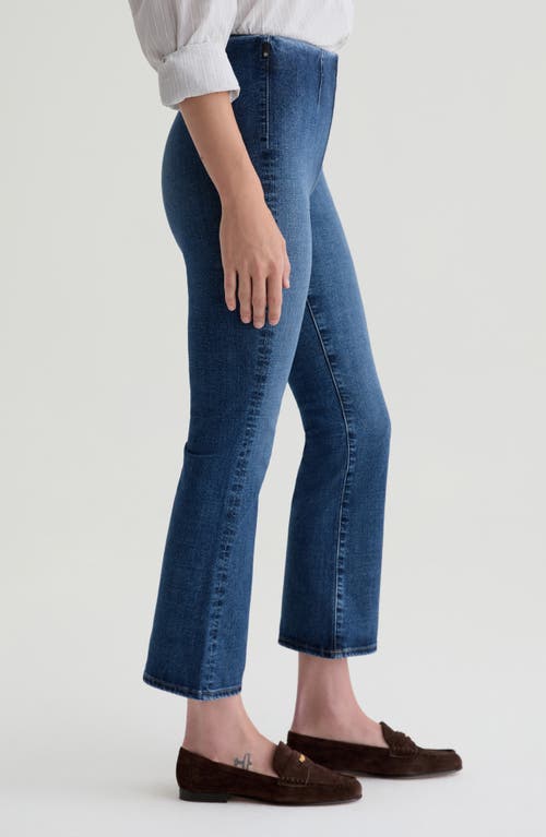 Ag Farrah Pull-on Ankle Bootcut Jeans In Blue