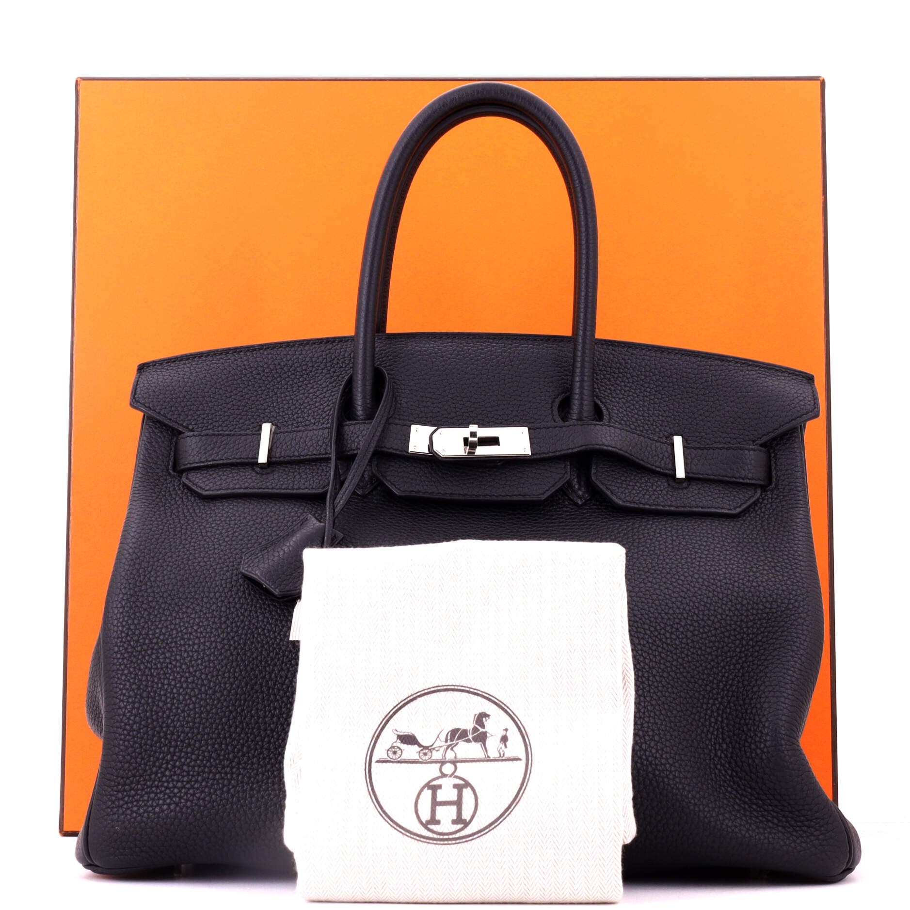 Birkin Handbag Black Clemence with Palladium Hardware 35, Alternate, color, Noir