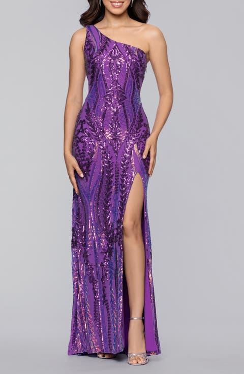 Sequin Tie-Back Gown