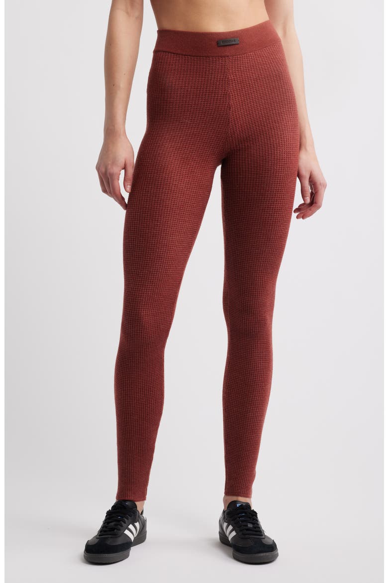 Waffle Knit Leggings, Main, color, CRIMSON