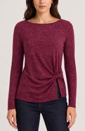 Liverpool Los Angeles Side Knot Draped Knit Top