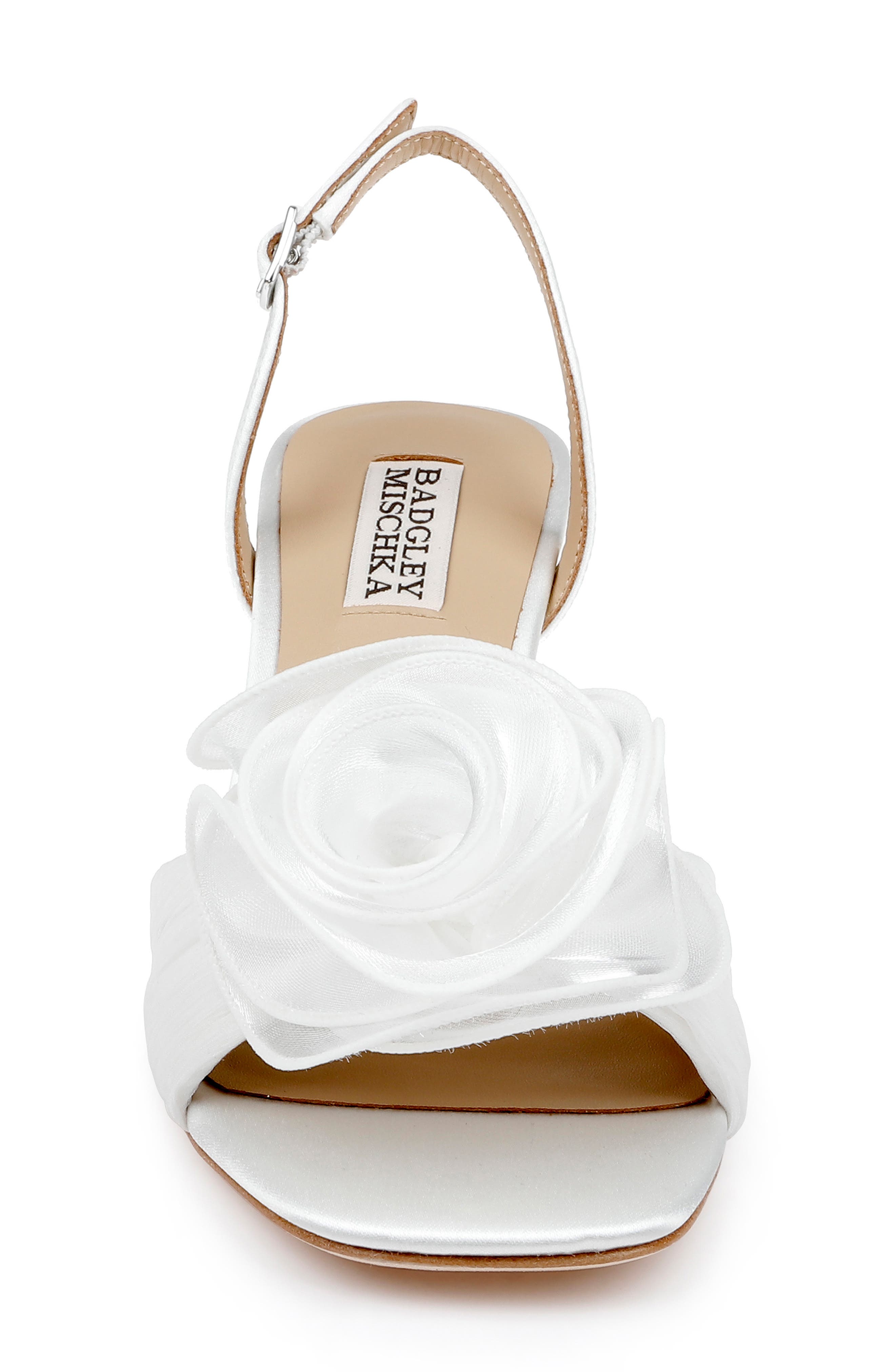 Badgley Mischka Collection Dora Slingback Sandal, Alternate, color, White Satin