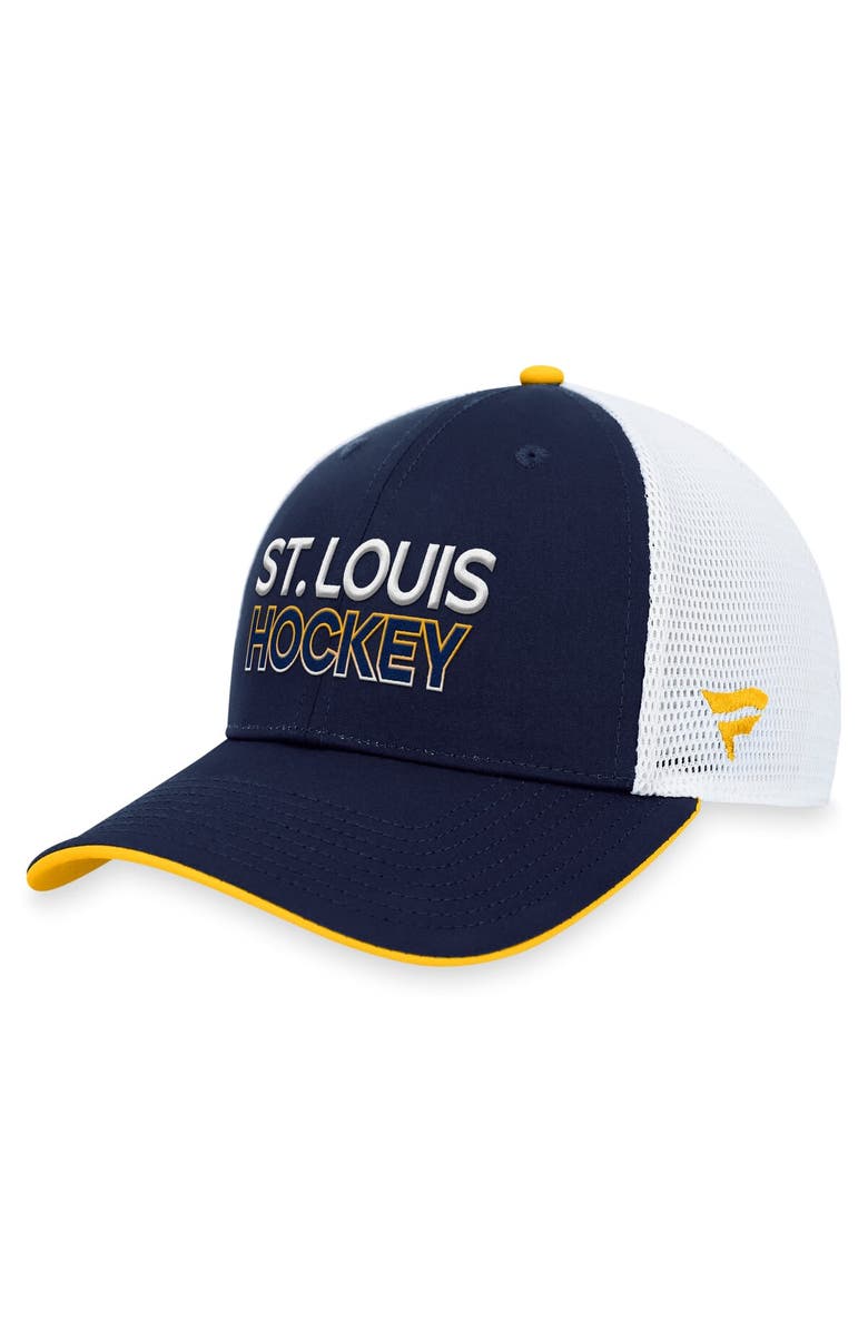 FANATICS Men's Fanatics Branded Navy St. Louis Blues Authentic Pro Rink Trucker Adjustable Hat, Alternate, color, Navy